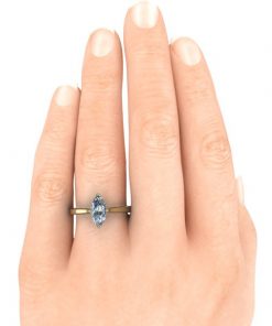 Marquise Cut Solitaire Moissanite Ring #GTJ3907-marquise-fo-y - Image 5