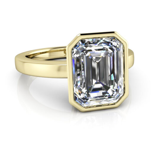 Custom Bezel Set Emerald Cut Ring #GTJ1293-emerald-fo-cstm-v1-y - Image 4