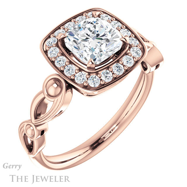 Cushion Cut Forever One Moissanite Engagement Ring #GTJ1000-cushion-fo-r 4 Cushion Cut Forever One Moissanite Engagement Ring #GTJ1000-cushion-fo-r