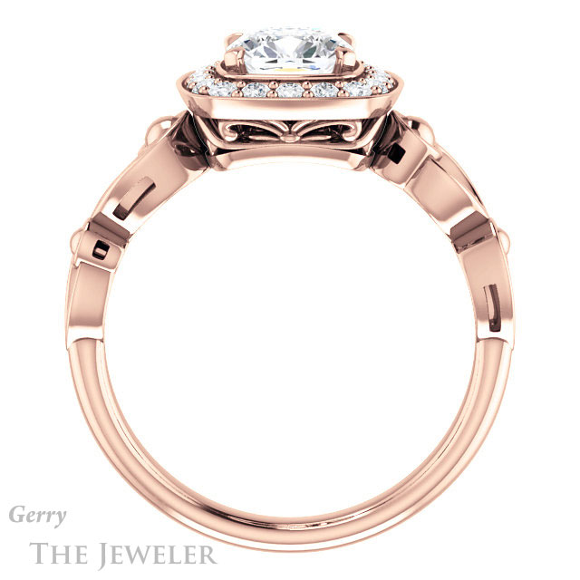 Cushion Cut Forever One Moissanite Engagement Ring #GTJ1000-cushion-fo-r