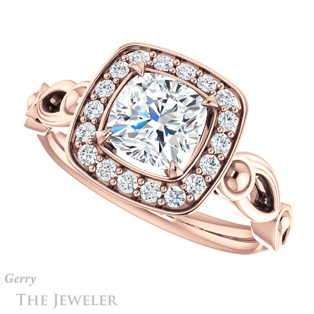 Cushion Cut Forever One Moissanite Engagement Ring #GTJ1000-cushion-fo-r 5 Cushion Cut Forever One Moissanite Engagement Ring #GTJ1000-cushion-fo-r