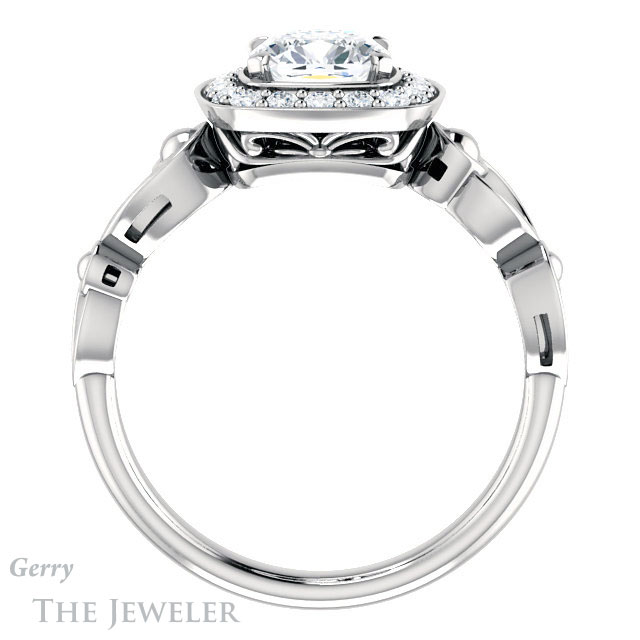 Cushion Cut Forever One Moissanite Engagement Ring #GTJ1000-cushion-fo-w