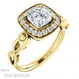 Cushion Cut Forever One Moissanite Engagement Ring #GTJ1000-cushion-fo-y