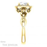 Cushion Cut Forever One Moissanite Engagement Ring #GTJ1000-cushion-fo-y