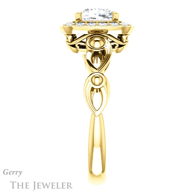 Cushion Cut Forever One Moissanite Engagement Ring #GTJ1000-cushion-fo-y