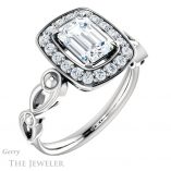 Emerald Cut Forever One Moissanite Engagement Ring #GTJ1000-emerald-fb-w 4 Emerald Cut Forever Brilliant Moissanite Engagement Ring #GTJ1000-emerald-fb-w