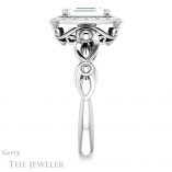 Emerald Cut Forever One Moissanite Engagement Ring #GTJ1000-emerald-fb-w 3 Emerald Cut Forever Brilliant Moissanite Engagement Ring #GTJ1000-emerald-fb-w