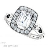 Emerald Cut Forever One Moissanite Engagement Ring #GTJ1000-emerald-fb-w 5 Emerald Cut Forever Brilliant Moissanite Engagement Ring #GTJ1000-emerald-fb-w