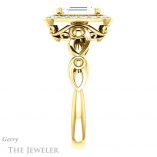 Emerald Cut Forever One Moissanite Engagement Ring #GTJ1000-emerald-fb-y 3 Emerald Cut Forever Brilliant Moissanite Engagement Ring #GTJ1000-emerald-fb-y