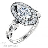 Marquise Cut Forever One Moissanite Engagement Ring #GTJ1000-marquise-fb-w 4 Marquise Cut Forever Brilliant Moissanite Engagement Ring #GTJ1000-marquise-fb-w