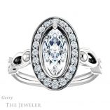 Marquise Cut Forever One Moissanite Engagement Ring #GTJ1000-marquise-fb-w 1 Marquise Cut Forever Brilliant Moissanite Engagement Ring #GTJ1000-marquise-fb-w