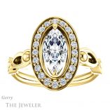 Marquise Cut Forever One Moissanite Engagement Ring #GTJ1000-marquise-fb-y 1 Marquise Cut Forever Brilliant Moissanite Engagement Ring #GTJ1000-marquise-fb-y