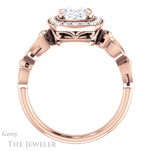 Oval Shaped Forever One Moissanite Engagement Ring #GTJ1000-oval-fo-r