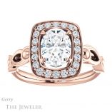 Oval Shaped Forever One Moissanite Engagement Ring #GTJ1000-oval-fo-r