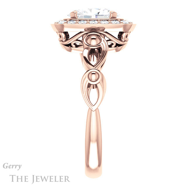 Oval Shaped Forever One Moissanite Engagement Ring #GTJ1000-oval-fo-r