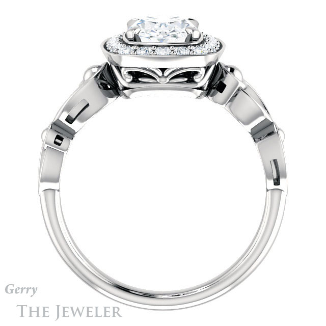 Oval Shaped Forever One Moissanite Engagement Ring #GTJ1000-oval-fo-w 2 Oval Shaped Forever One Moissanite Engagement Ring #GTJ1000-oval-fo-w