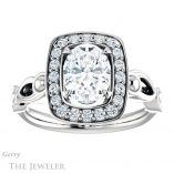 Oval Shaped Forever One Moissanite Engagement Ring #GTJ1000-oval-fo-w 1 Oval Shaped Forever One Moissanite Engagement Ring #GTJ1000-oval-fo-w