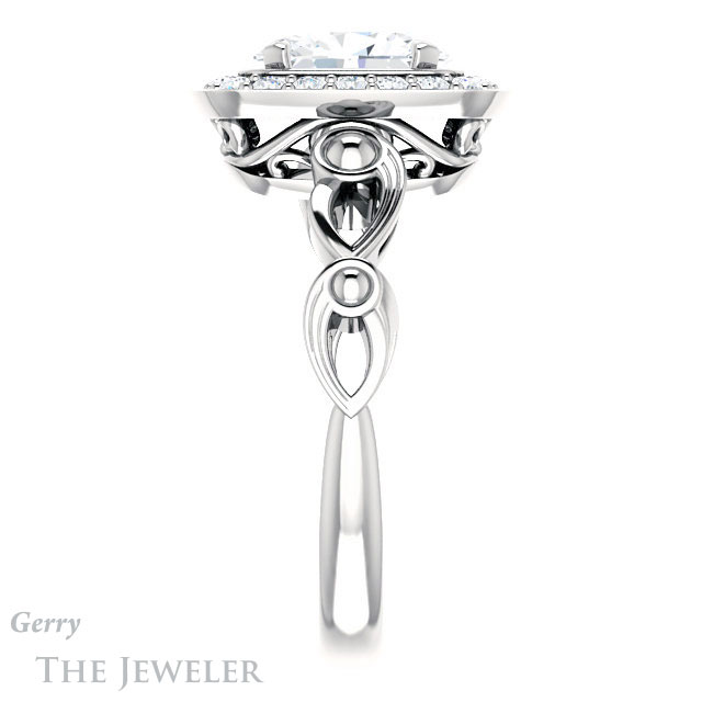 Oval Shaped Forever One Moissanite Engagement Ring #GTJ1000-oval-fo-w 3 Oval Shaped Forever One Moissanite Engagement Ring #GTJ1000-oval-fo-w