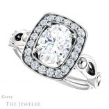 Oval Shaped Forever One Moissanite Engagement Ring #GTJ1000-oval-fo-w 5 Oval Shaped Forever One Moissanite Engagement Ring #GTJ1000-oval-fo-w