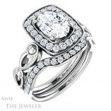 Oval Shaped Forever One Moissanite Engagement Ring #GTJ1000-oval-fo-w 6 Oval Shaped Forever One Moissanite Engagement Ring #GTJ1000-oval-fo-w