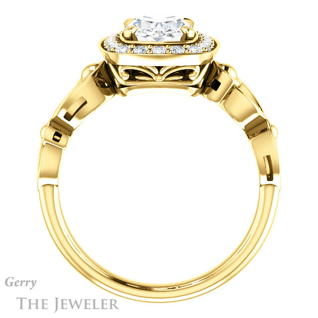 Oval Shaped Forever One Moissanite Engagement Ring #GTJ1000-oval-fo-y