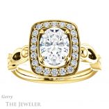 Oval Shaped Forever One Moissanite Engagement Ring #GTJ1000-oval-fo-y