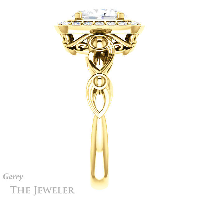 Oval Shaped Forever One Moissanite Engagement Ring #GTJ1000-oval-fo-y