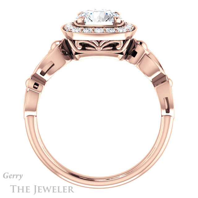 Round Cut Forever One Moissanite Engagement Ring #GTJ1000-round-fo-r