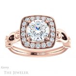 Round Cut Forever One Moissanite Engagement Ring #GTJ1000-round-fo-r