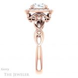 Round Cut Forever One Moissanite Engagement Ring #GTJ1000-round-fo-r
