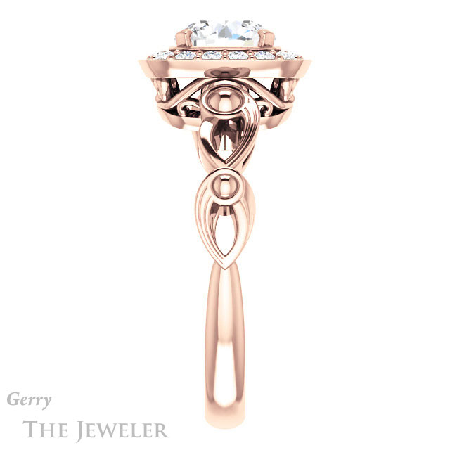 Round Cut Forever One Moissanite Engagement Ring #GTJ1000-round-fo-r