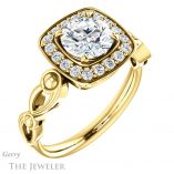 Round Cut Forever One Moissanite Engagement Ring #GTJ1000-round-fo-y 4 Round Cut Forever One Moissanite Engagement Ring #GTJ1000-round-fo-y