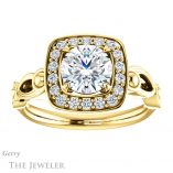 Round Cut Forever One Moissanite Engagement Ring #GTJ1000-round-fo-y 1 Round Cut Forever One Moissanite Engagement Ring #GTJ1000-round-fo-y