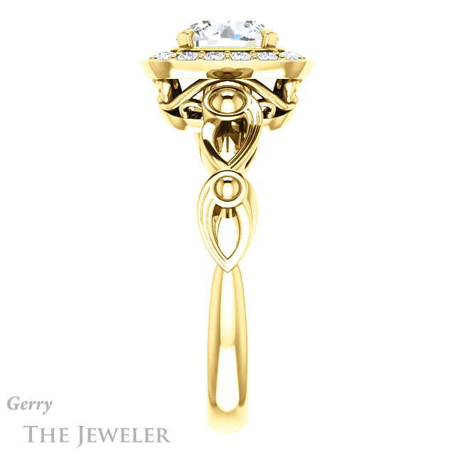 Round Cut Forever One Moissanite Engagement Ring #GTJ1000-round-fo-y 3 Round Cut Forever One Moissanite Engagement Ring #GTJ1000-round-fo-y