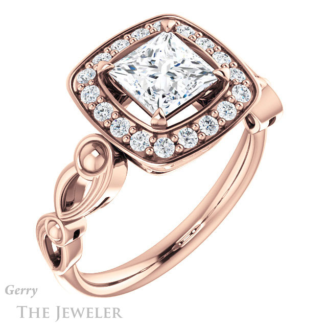 Princess Cut Forever One Moissanite Engagement Ring #GTJ1000-square-fo-r