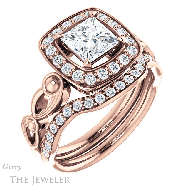 Princess Cut Forever One Moissanite Engagement Ring #GTJ1000-square-fo-r