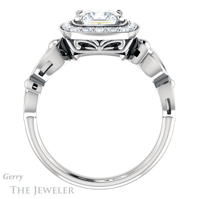Princess Cut Forever One Moissanite Engagement Ring #GTJ1000-square-fo-w 2 Princess Cut Forever One Moissanite Engagement Ring #GTJ1000-square-fo-w