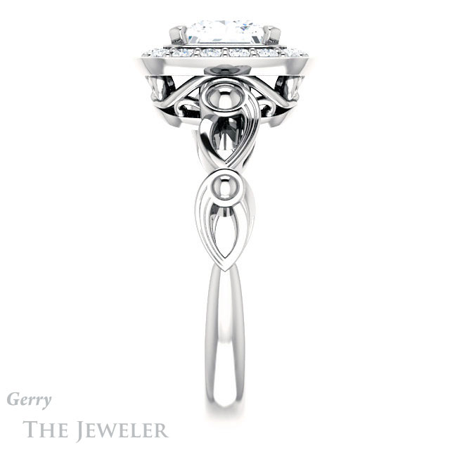 Princess Cut Forever One Moissanite Engagement Ring #GTJ1000-square-fo-w 3 Princess Cut Forever One Moissanite Engagement Ring #GTJ1000-square-fo-w