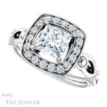 Princess Cut Forever One Moissanite Engagement Ring #GTJ1000-square-fo-w 5 Princess Cut Forever One Moissanite Engagement Ring #GTJ1000-square-fo-w