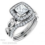 Princess Cut Forever One Moissanite Engagement Ring #GTJ1000-square-fo-w 6 Princess Cut Forever One Moissanite Engagement Ring #GTJ1000-square-fo-w