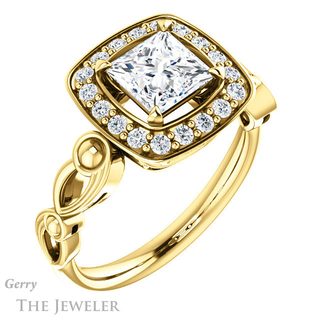 Princess Cut Forever One Moissanite Engagement Ring #GTJ1000-square-fo-y 4 Princess Cut Forever One Moissanite Engagement Ring #GTJ1000-square-fo-y