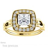 Princess Cut Forever One Moissanite Engagement Ring #GTJ1000-square-fo-y 1 Princess Cut Forever One Moissanite Engagement Ring #GTJ1000-square-fo-y