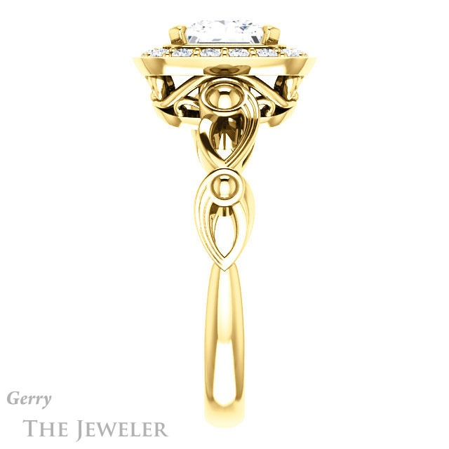Princess Cut Forever One Moissanite Engagement Ring #GTJ1000-square-fo-y 3 Princess Cut Forever One Moissanite Engagement Ring #GTJ1000-square-fo-y