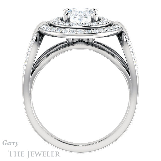 Oval Shaped Forever One Moissanite Engagement Ring #GTJ1003-oval-fo-w | Gerry The Jeweler Oval Shaped Forever One Moissanite Engagement Ring #GTJ1003-oval-fo-w