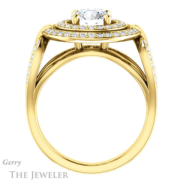 Round Cut Forever One Moissanite Engagement Ring #GTJ1003-round-fo-y | Gerry The Jeweler Round Cut Forever One Moissanite Engagement Ring #GTJ1003-round-fo-y