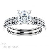 Cushion Cut Forever One Moissanite Engagement Ring #GTJ1004-cushion-fo-w 1 Cushion Cut Forever One Moissanite Engagement Ring #GTJ1004-cushion-fo-w