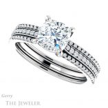 Cushion Cut Forever One Moissanite Engagement Ring #GTJ1004-cushion-fo-w 5 Cushion Cut Forever One Moissanite Engagement Ring #GTJ1004-cushion-fo-w