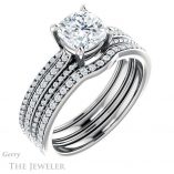 Cushion Cut Forever One Moissanite Engagement Ring #GTJ1004-cushion-fo-w 6 Cushion Cut Forever One Moissanite Engagement Ring #GTJ1004-cushion-fo-w