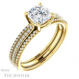 Cushion Cut Forever One Moissanite Engagement Ring #GTJ1004-cushion-fo-y 4 Cushion Cut Forever One Moissanite Engagement Ring #GTJ1004-cushion-fo-y