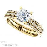 Cushion Cut Forever One Moissanite Engagement Ring #GTJ1004-cushion-fo-y 5 Cushion Cut Forever One Moissanite Engagement Ring #GTJ1004-cushion-fo-y